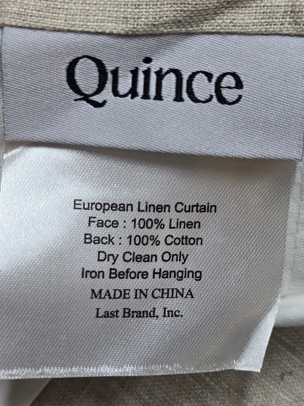 QUINCE Set Of 2 48x108 European Linen Curtains Flax 0045